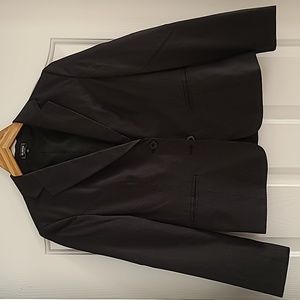 Dark pinstripe skirt & blazer suit